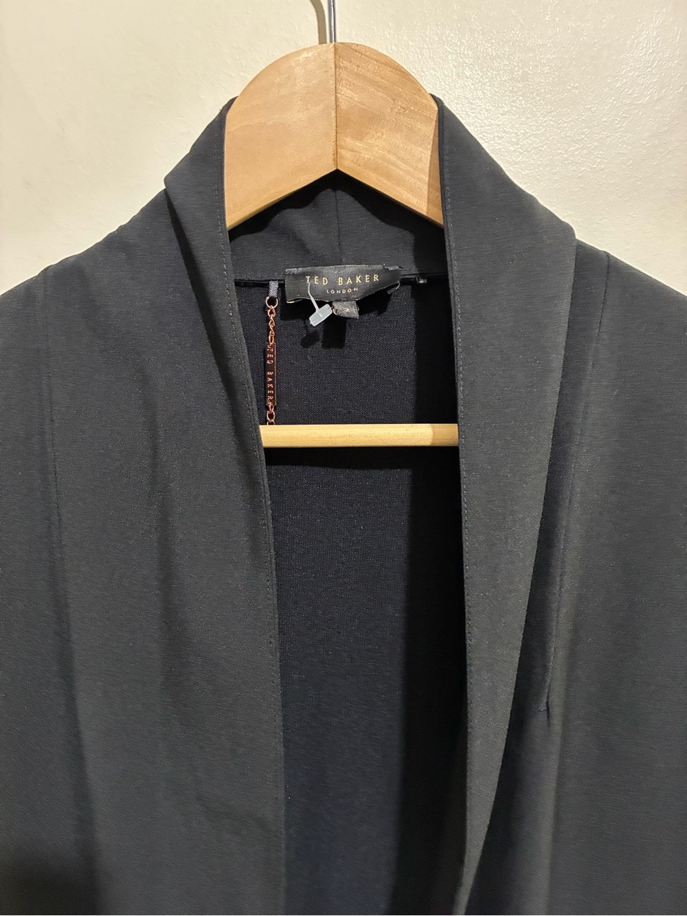 Ted Baker Black Open-Front Cardigan Blazer Size 4-6 Small - Picture 4 of 10
